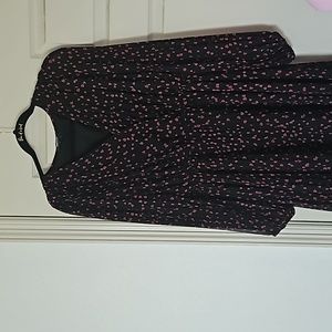 DKNY Heart Print Midi Dress M black